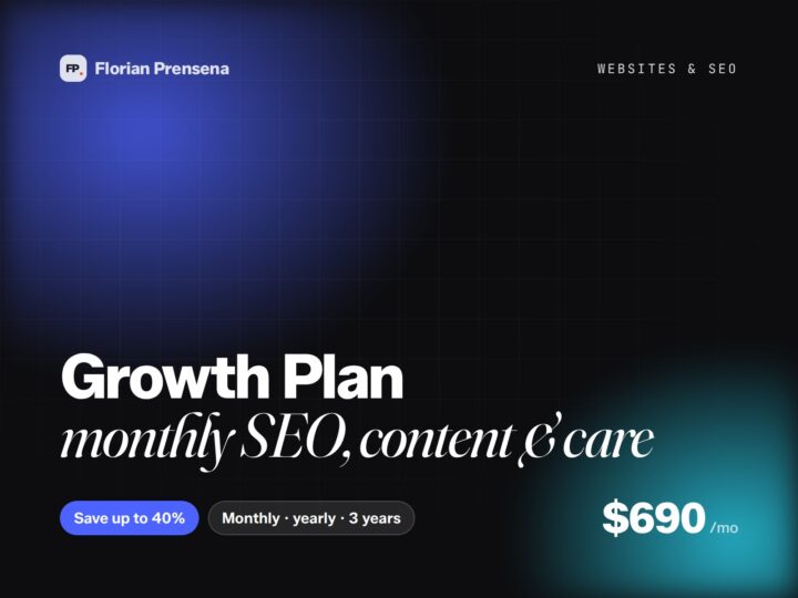 Growth Plan — monthly SEO, content & care