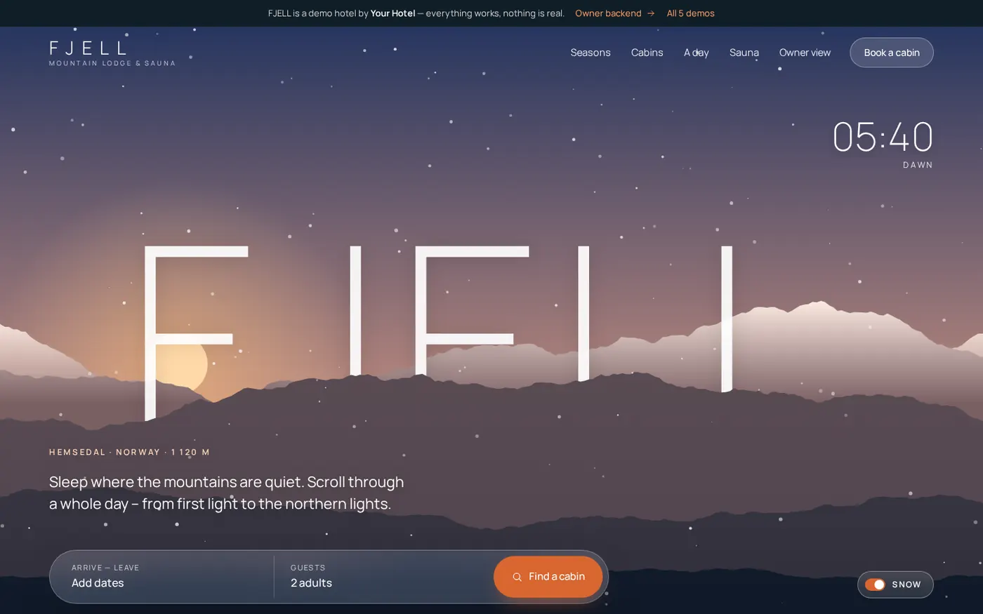 FJELL demo website