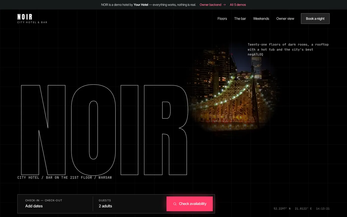 NOIR demo website